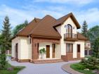 Одноэтажный дом с мансардой, четырьмя спальнями и балконами